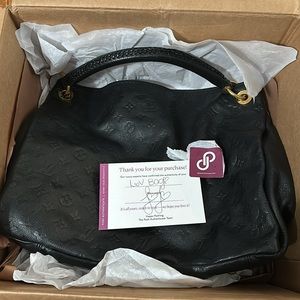 Authentic Black Louis Vuitton LV empriente monogram artsy MM braided bag purse